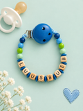 Nuggikette "Luusbueb" Blau, Grün, Mint, Holz