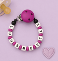 Nuggikette "Luusmeitli" Violett, Schwarz, Silikon