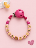 Nuggikette "Luusmeitli" Pink, Rosa, Holz