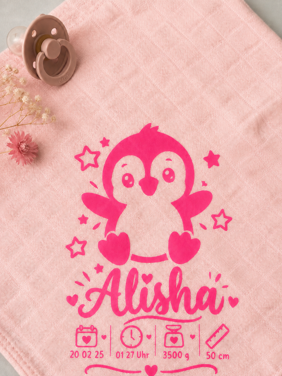 Personalisiertes Nuschi „Pinguin“