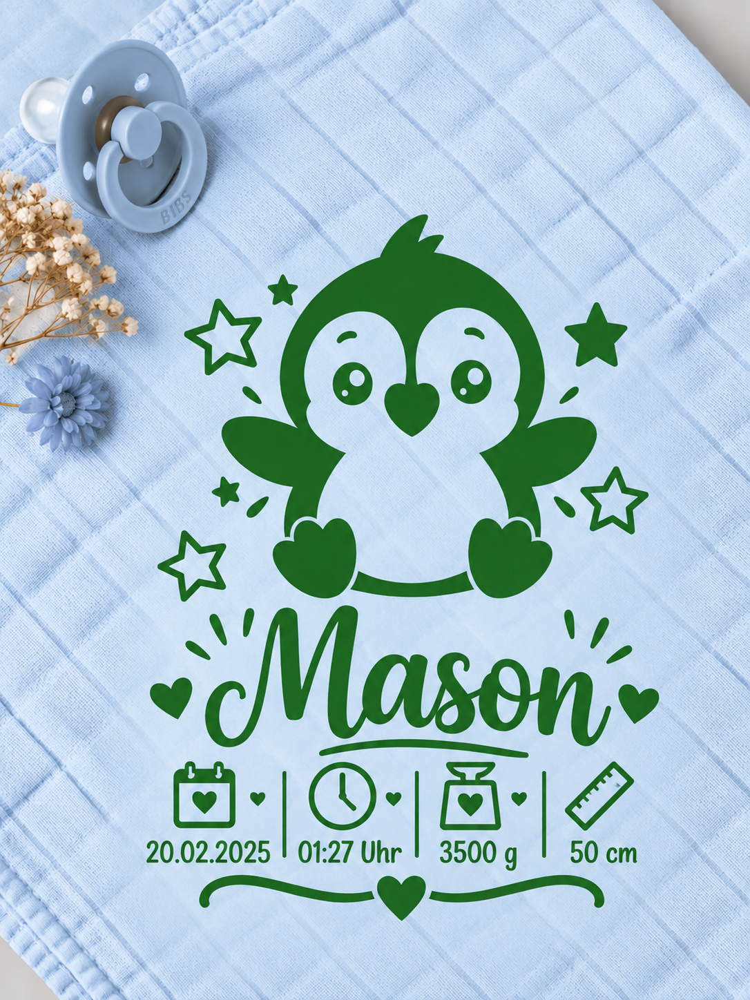 Personalisiertes Nuschi „Pinguin“