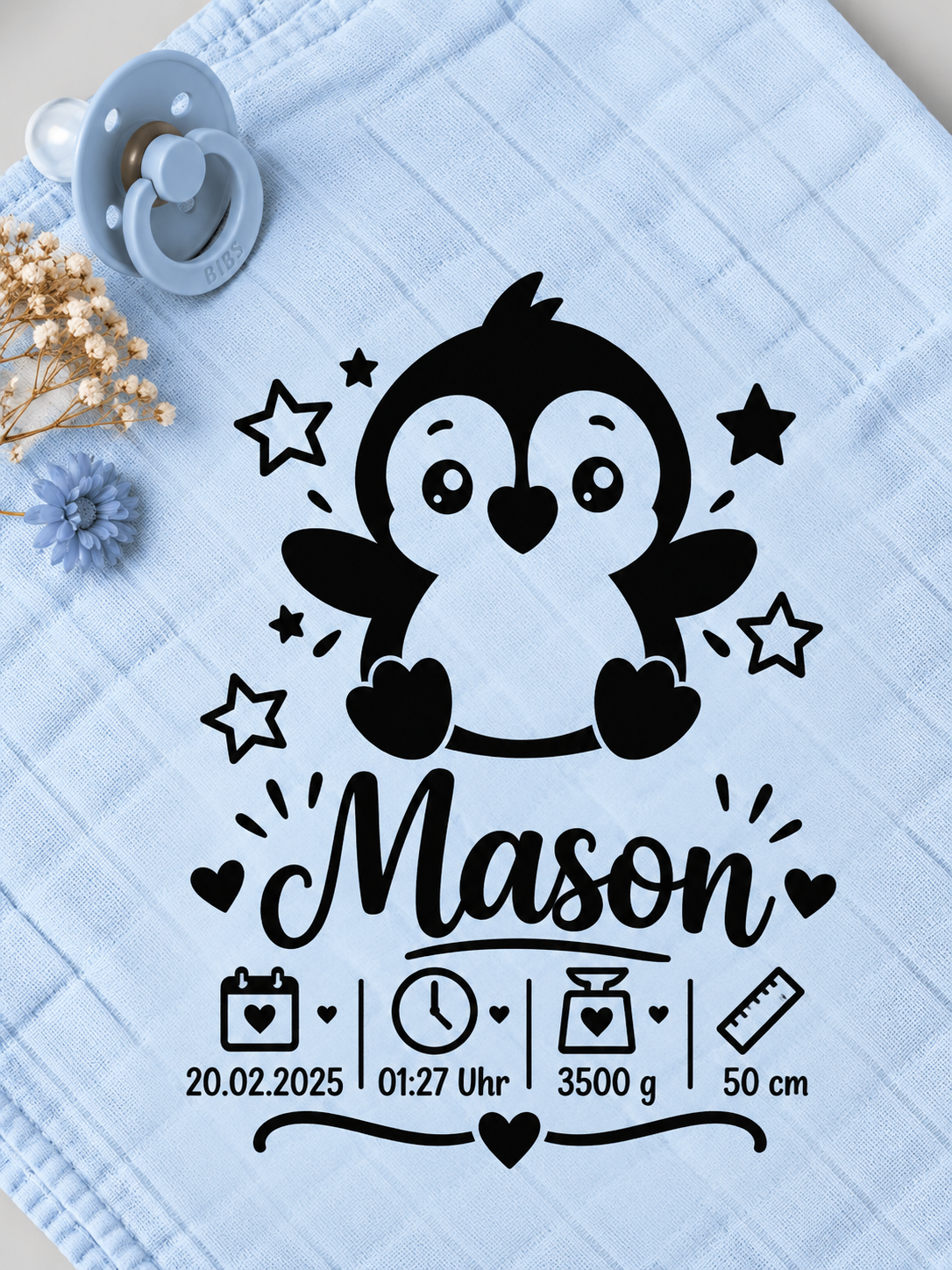 Personalisiertes Nuschi „Pinguin“
