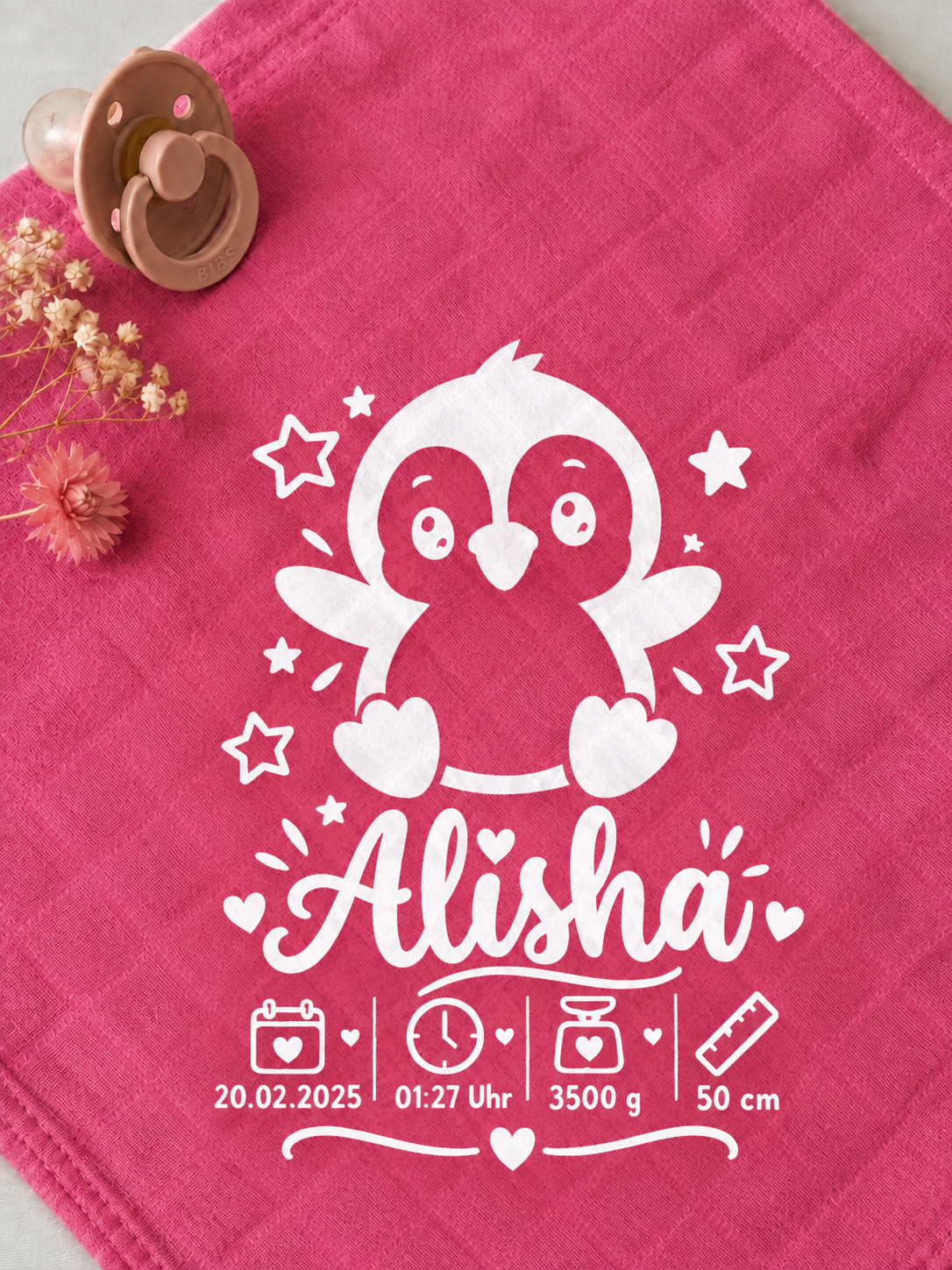 Personalisiertes Nuschi „Pinguin“