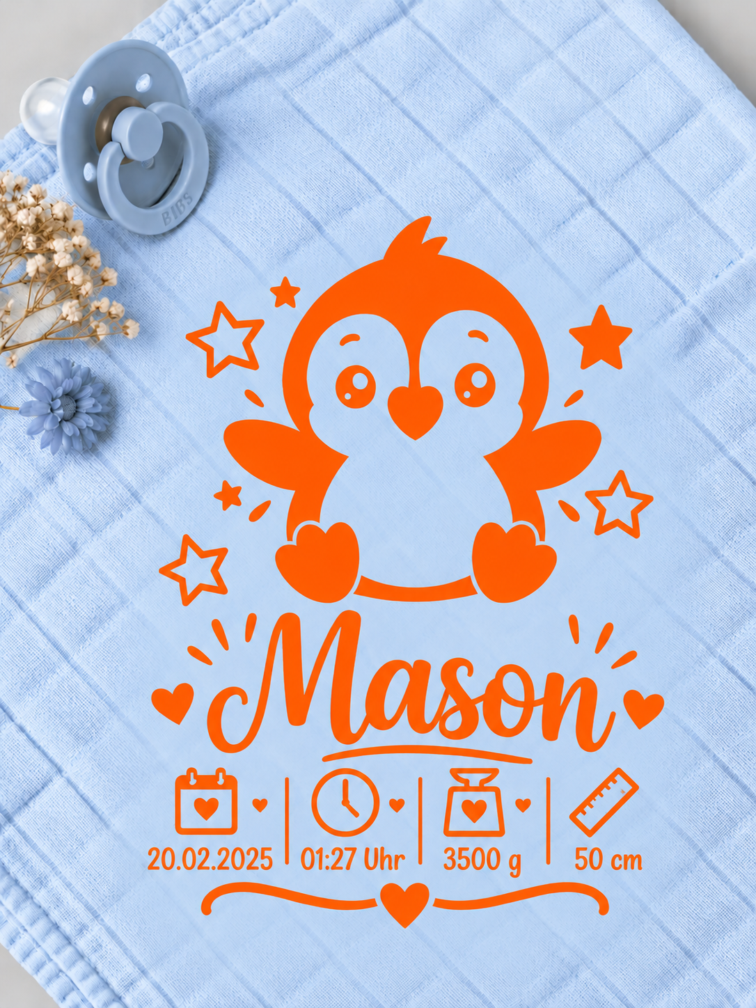 Personalisiertes Nuschi „Pinguin“