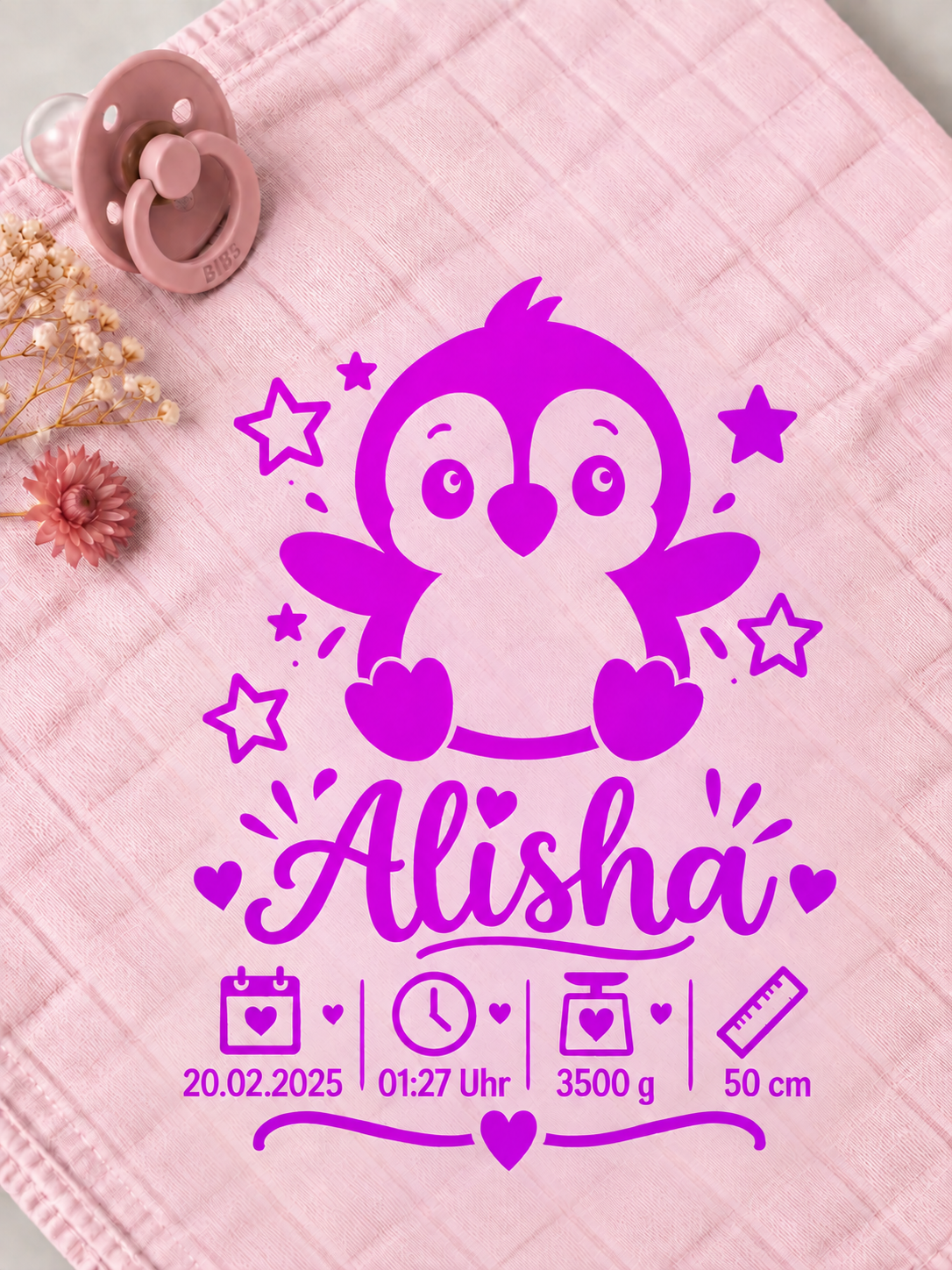 Personalisiertes Nuschi „Pinguin“