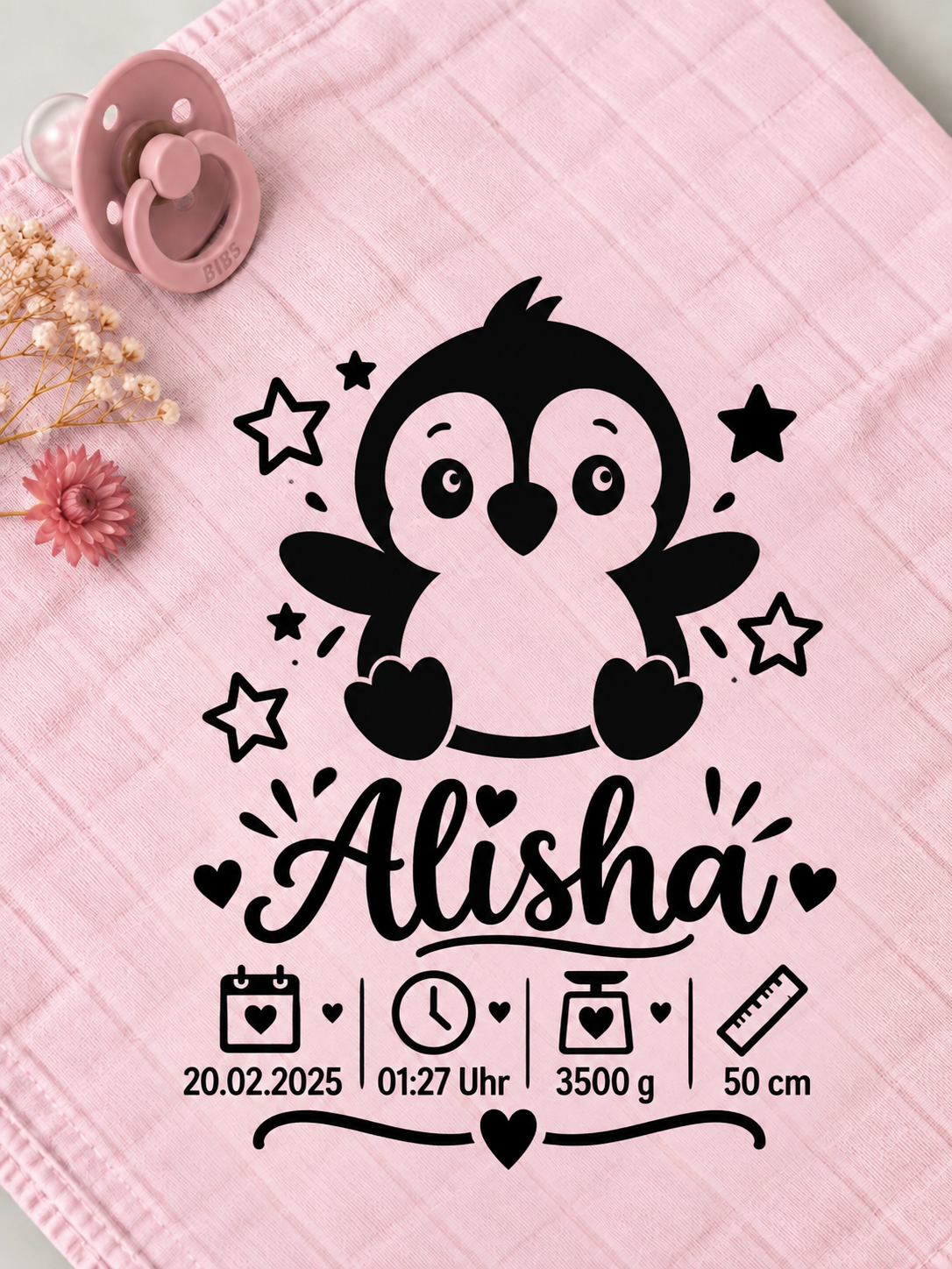 Personalisiertes Nuschi „Pinguin“
