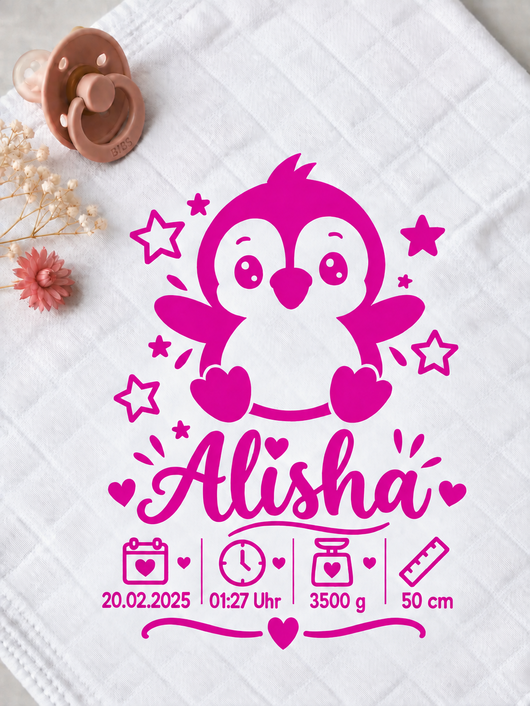 Personalisiertes Nuschi „Pinguin“