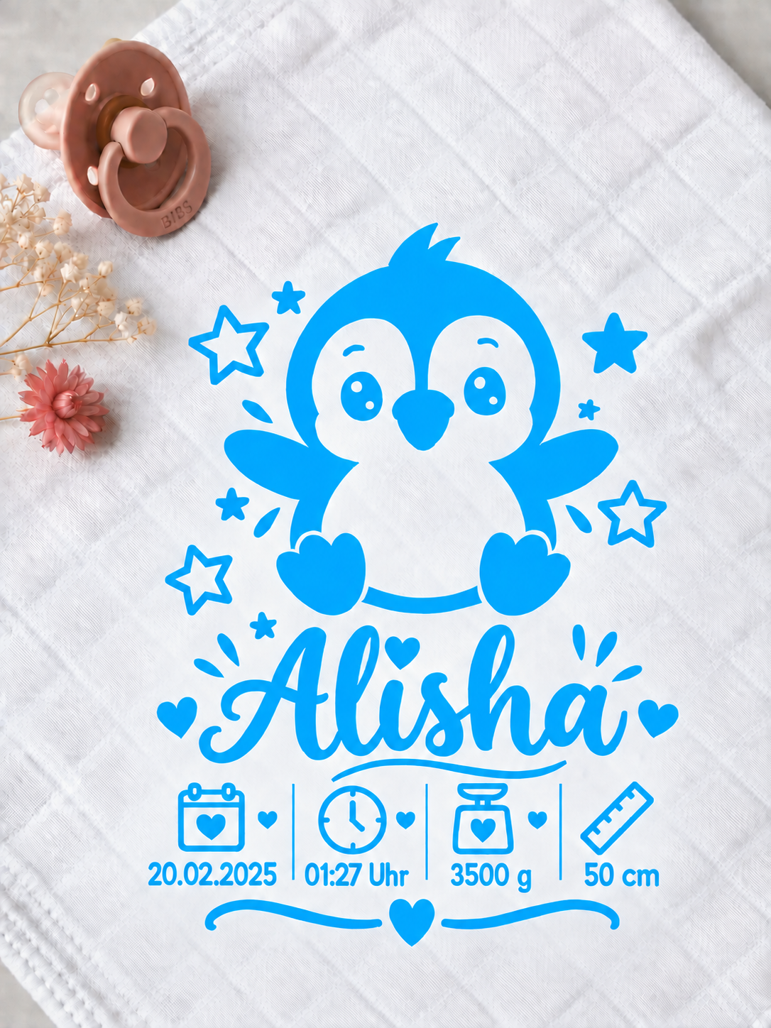 Personalisiertes Nuschi „Pinguin“