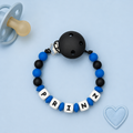 Nuggikette "Prinz" Blau, Schwarz, Silikon