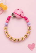 Nuggikette "Prinzessin" Rosa, Flieder, Holz